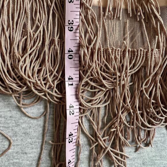 ASOS Fringe Halter Strappy Slip Dress - Women's Size 6 - Peach - Picture 13 of 14